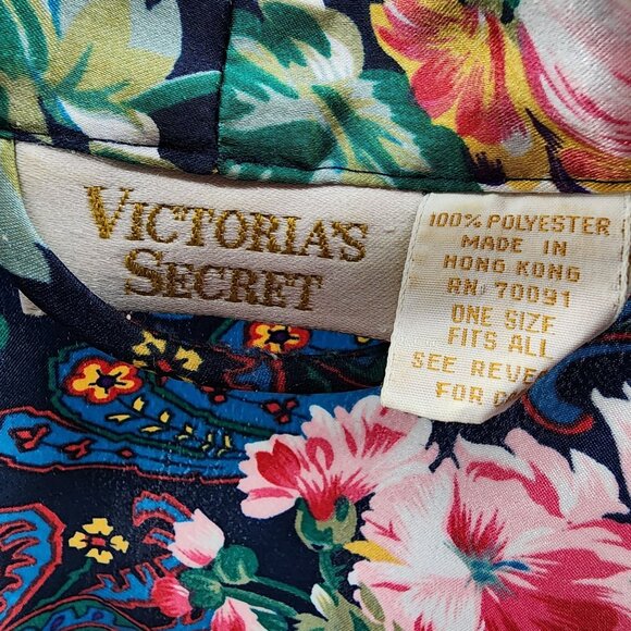 Victorias Secret Vintage Kimono Robe Floral Paisley Belted One Size - Picture 4 of 5